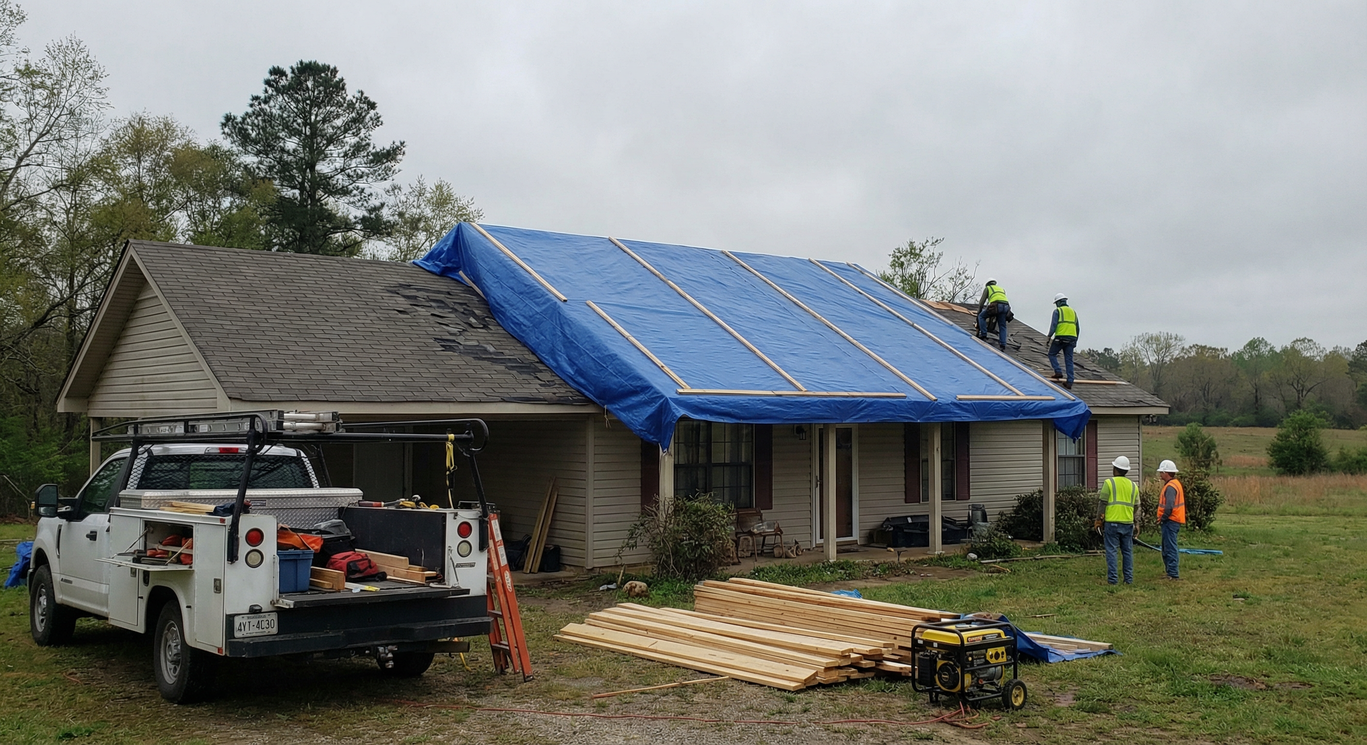 South Arkansas Emergency Tarping crew